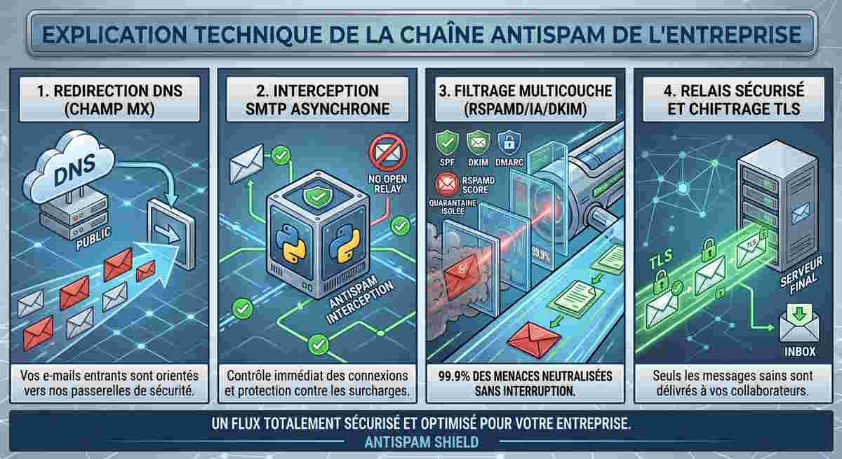 Schéma Technique Chaîne Antispam-Shield
